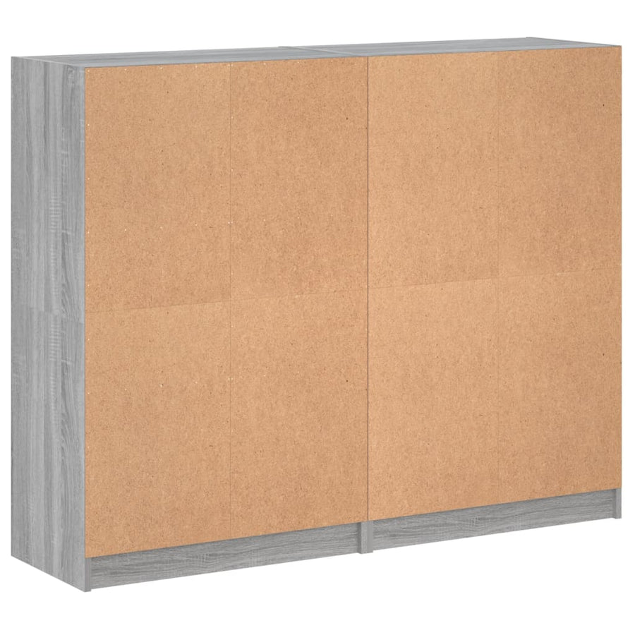 Boekenkast Met Deuren 36X37X09 Cm Hout Eiken Grijs sonoma