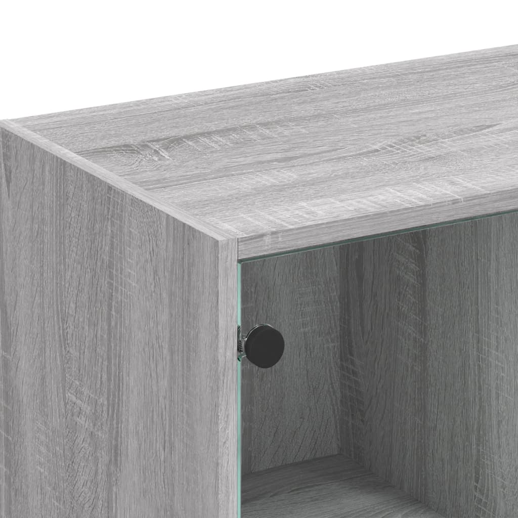 Boekenkast Met Deuren 36X37X09 Cm Hout Eiken Grijs sonoma
