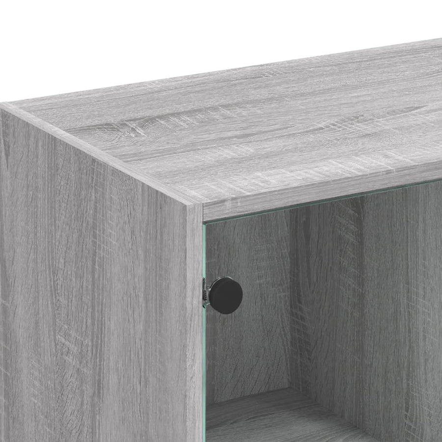 Boekenkast Met Deuren 36X37X09 Cm Hout Eiken Grijs sonoma