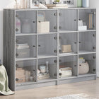 Bookcase with doors 136x37x109 cm wood grey Sonoma oak