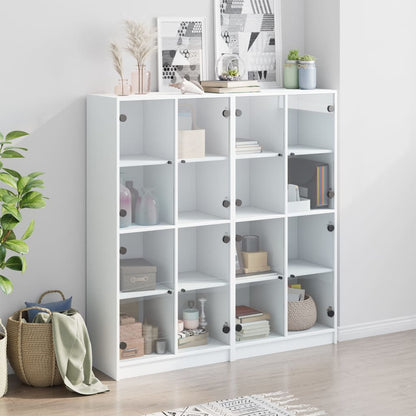 Boekenkast Met Deuren 36X37X42 Cm Bewerkt Hout Wit