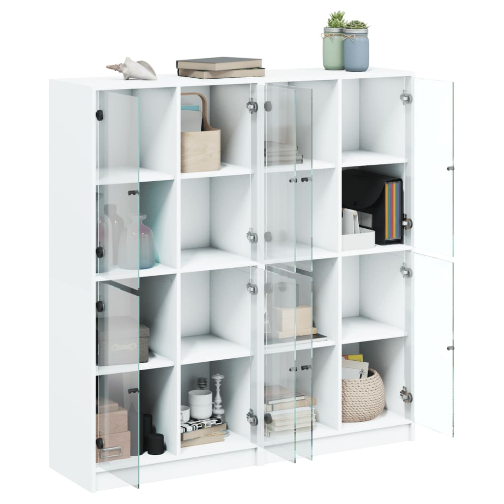 Boekenkast Met Deuren 36X37X42 Cm Bewerkt Hout Wit