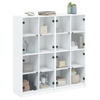 Boekenkast Met Deuren 36X37X42 Cm Bewerkt Hout Wit