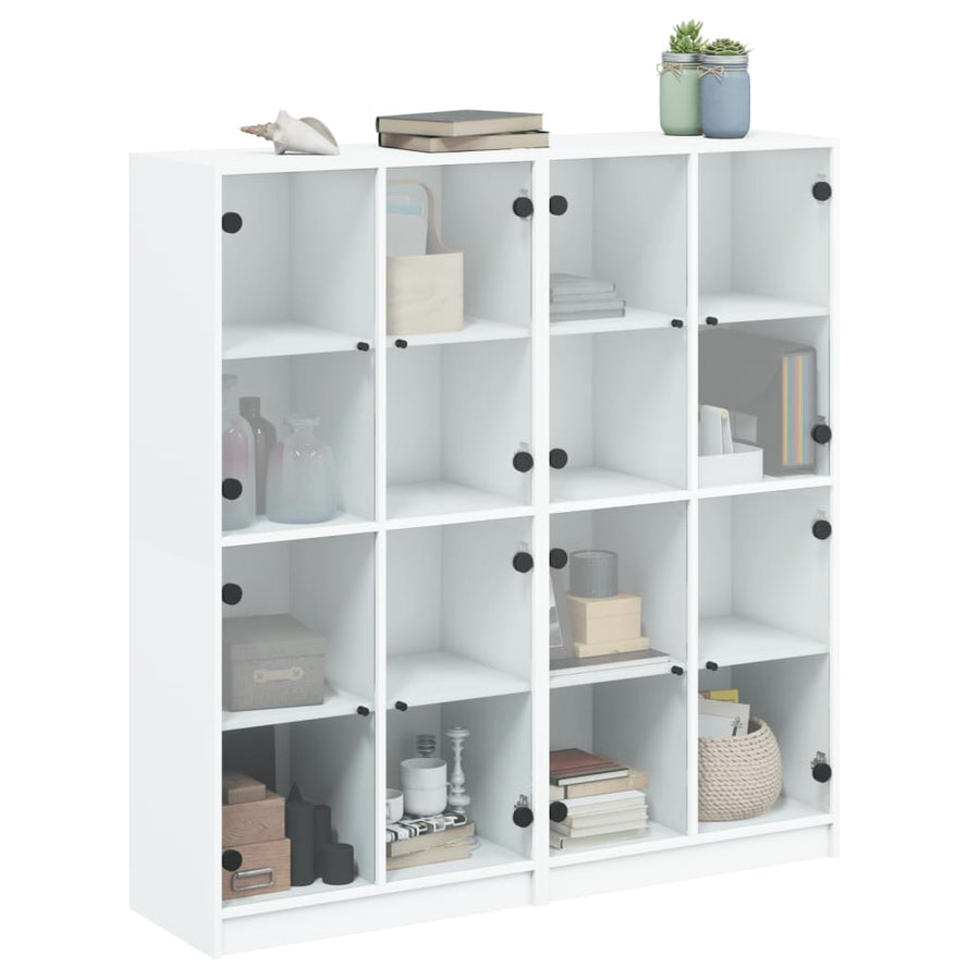 Boekenkast Met Deuren 36X37X42 Cm Bewerkt Hout Wit