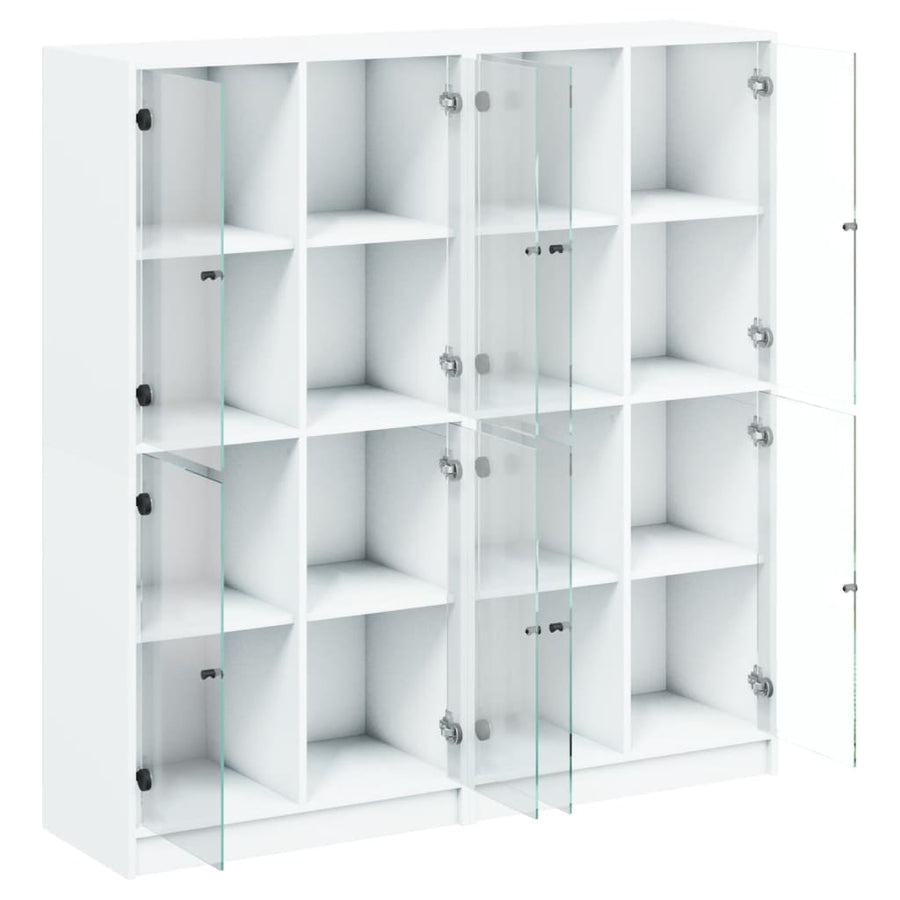 Boekenkast Met Deuren 36X37X42 Cm Bewerkt Hout Wit