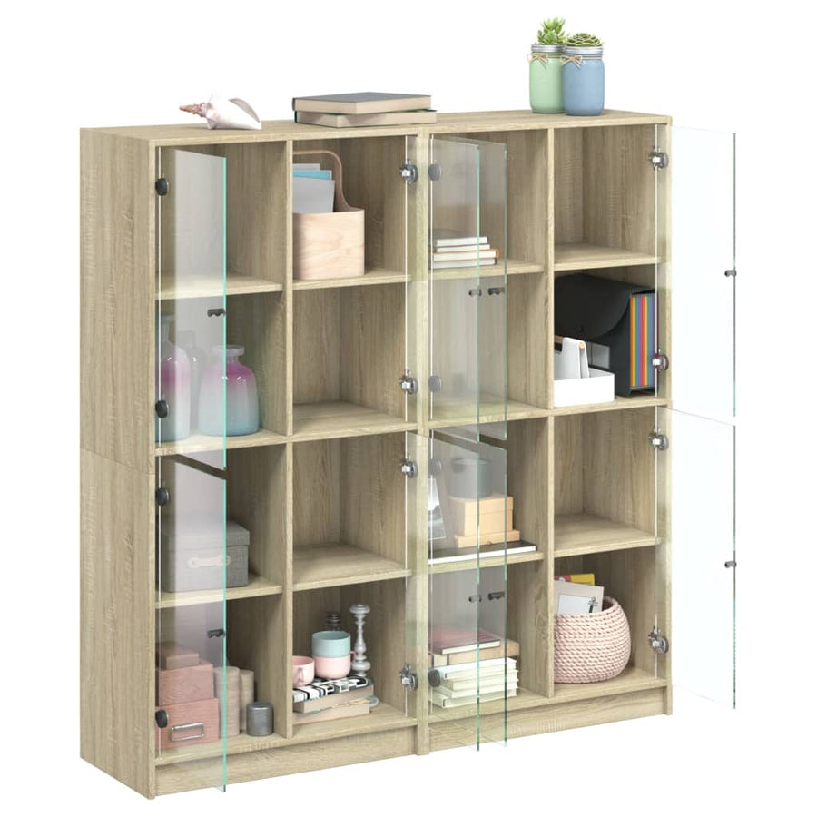 Boekenkast Met Deuren 36X37X42 Cm Hout Kleurig Sonoma eiken