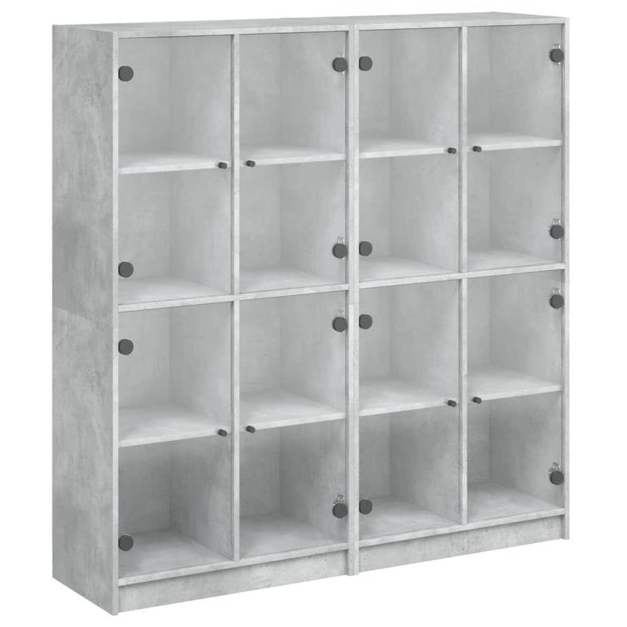 Boekenkast Met Deuren 36X37X42 Cm Bewerkt Hout Betongrijs