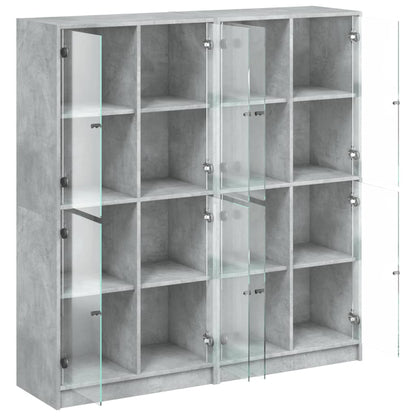 Boekenkast Met Deuren 36X37X42 Cm Bewerkt Hout Betongrijs