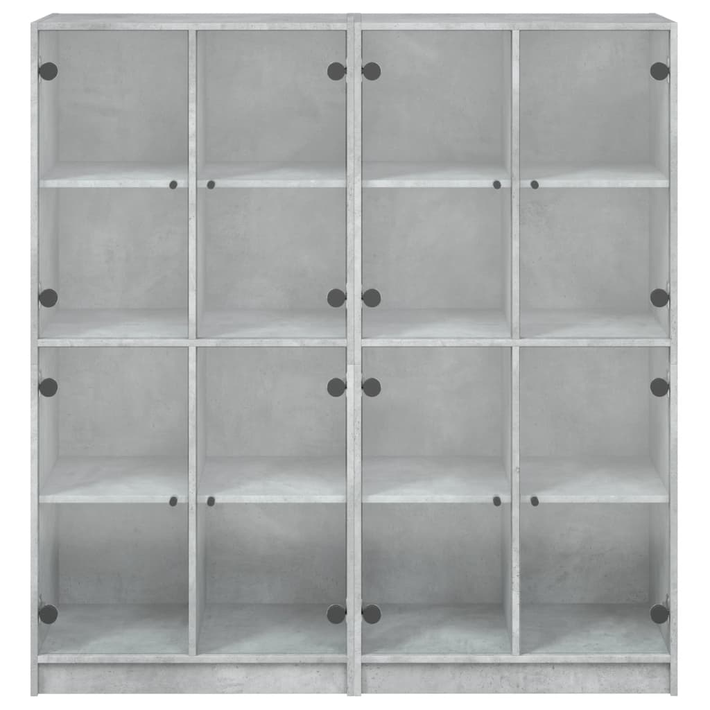 Boekenkast Met Deuren 36X37X42 Cm Bewerkt Hout Betongrijs