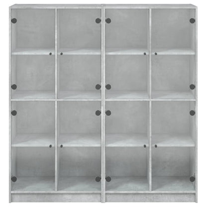 Boekenkast Met Deuren 36X37X42 Cm Bewerkt Hout Betongrijs