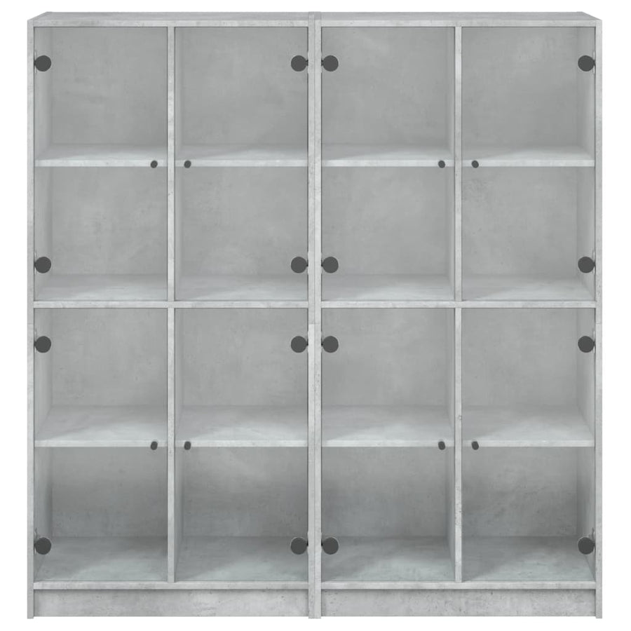 Boekenkast Met Deuren 36X37X42 Cm Bewerkt Hout Betongrijs