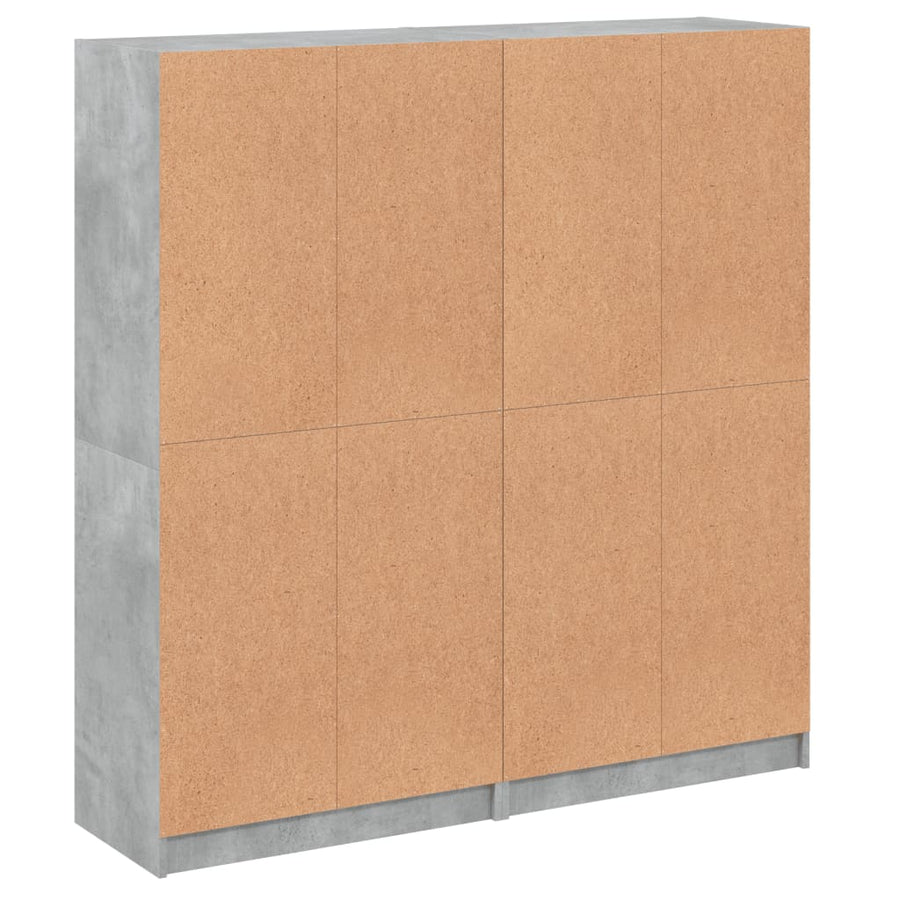 Boekenkast Met Deuren 36X37X42 Cm Bewerkt Hout Betongrijs