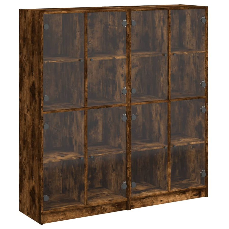 Boekenkast Met Deuren 36X37X42 Cm Hout Kleurig Gerookt eiken