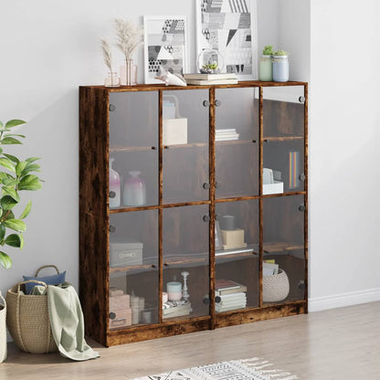 Boekenkast Met Deuren 36X37X42 Cm Hout Kleurig Gerookt eiken