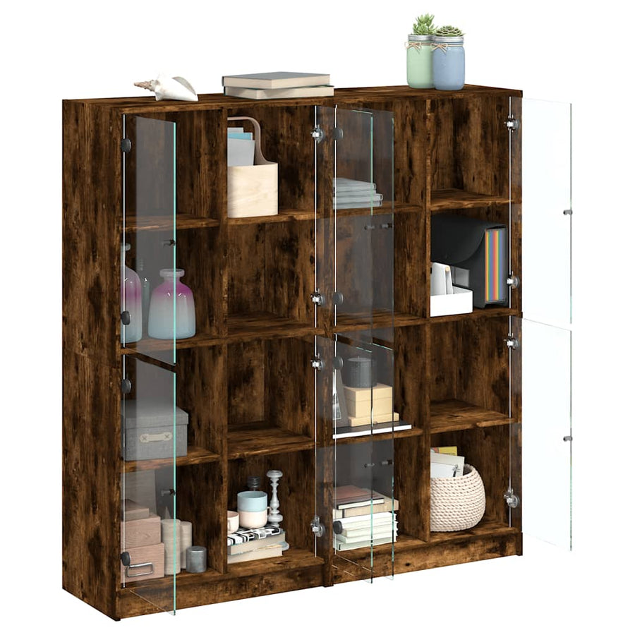 Boekenkast Met Deuren 36X37X42 Cm Hout Kleurig Gerookt eiken