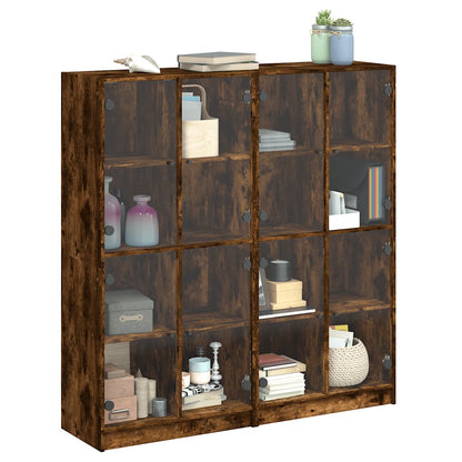 Boekenkast Met Deuren 36X37X42 Cm Hout Kleurig Gerookt eiken