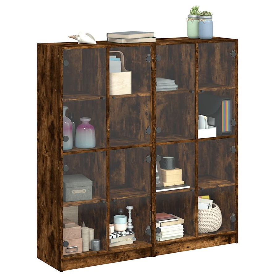 Boekenkast Met Deuren 36X37X42 Cm Hout Kleurig Gerookt eiken