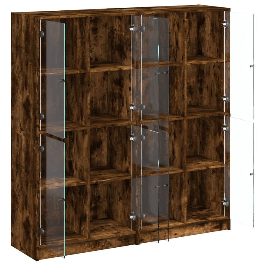 Boekenkast Met Deuren 36X37X42 Cm Hout Kleurig Gerookt eiken