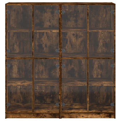 Boekenkast Met Deuren 36X37X42 Cm Hout Kleurig Gerookt eiken