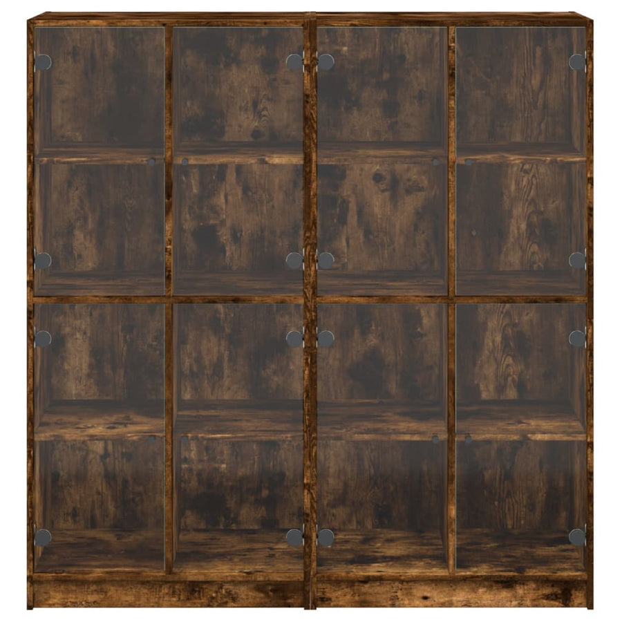 Boekenkast Met Deuren 36X37X42 Cm Hout Kleurig Gerookt eiken