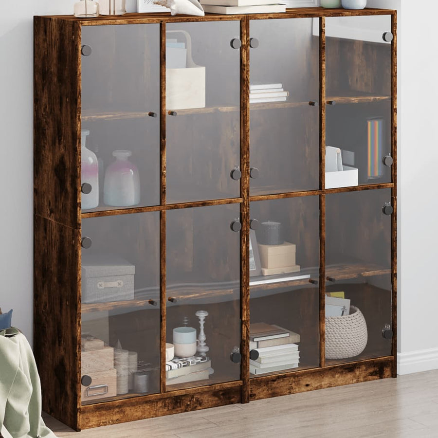 Boekenkast Met Deuren 36X37X42 Cm Hout Kleurig Gerookt eiken