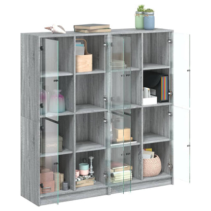 Boekenkast Met Deuren 36X37X42 Cm Hout Eiken Grijs sonoma
