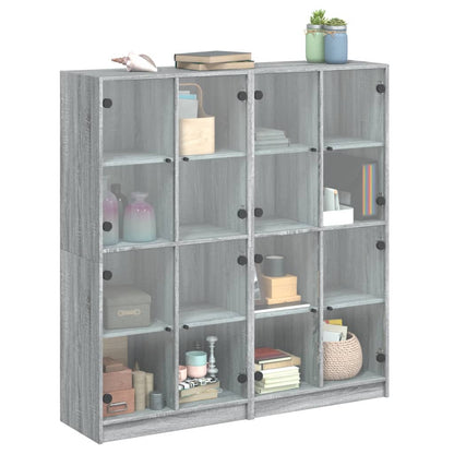 Boekenkast Met Deuren 36X37X42 Cm Hout Eiken Grijs sonoma