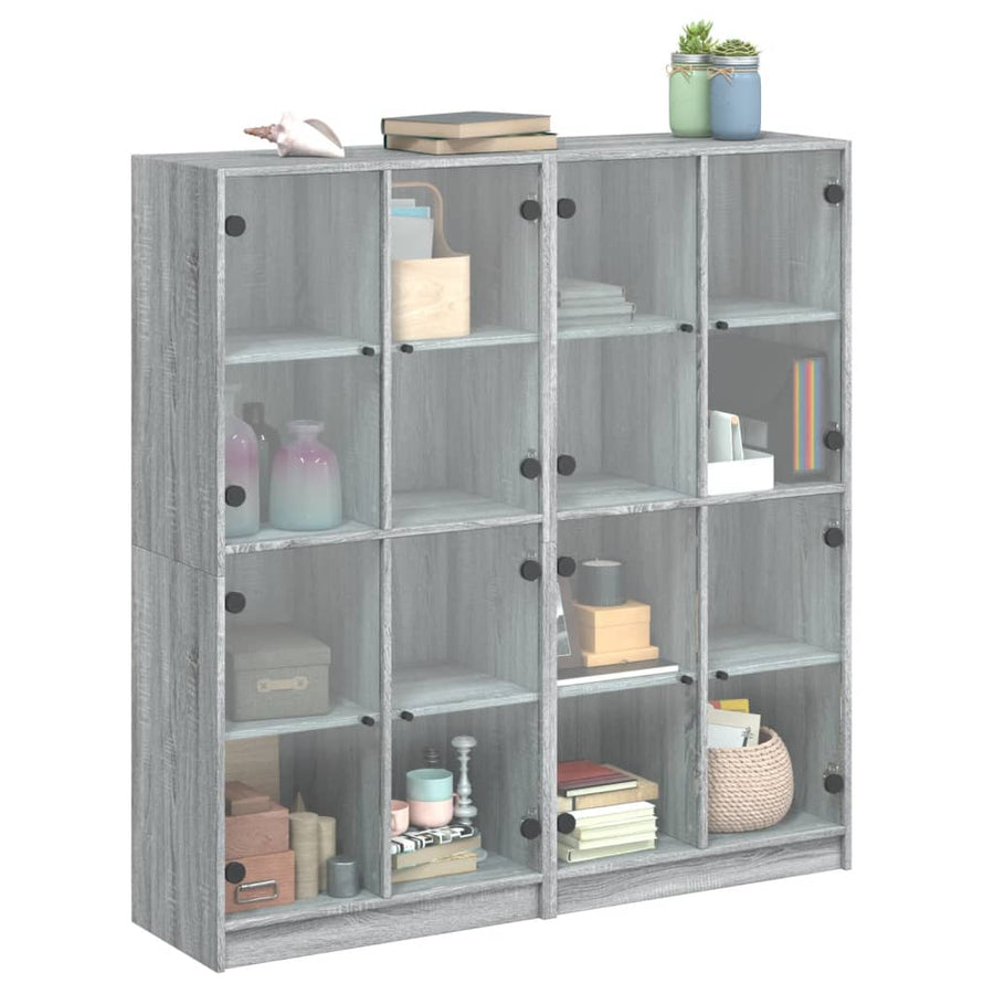 Boekenkast Met Deuren 36X37X42 Cm Hout Eiken Grijs sonoma