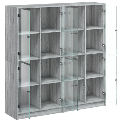 Boekenkast Met Deuren 36X37X42 Cm Hout Eiken Grijs sonoma