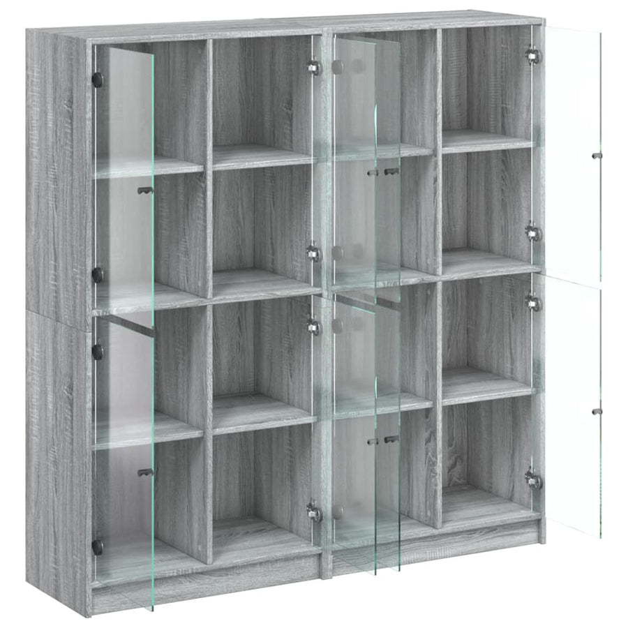 Boekenkast Met Deuren 36X37X42 Cm Hout Eiken Grijs sonoma