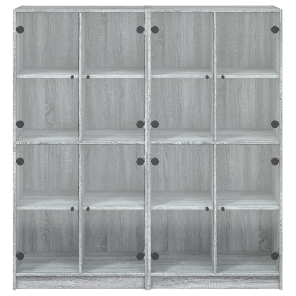 Boekenkast Met Deuren 36X37X42 Cm Hout Eiken Grijs sonoma