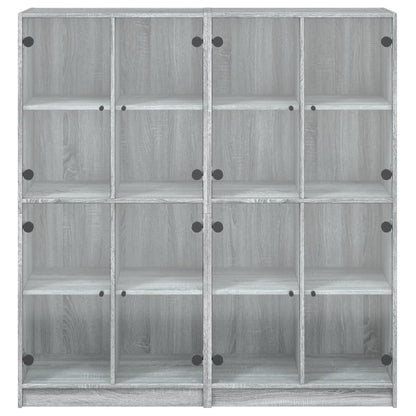 Boekenkast Met Deuren 36X37X42 Cm Hout Eiken Grijs sonoma