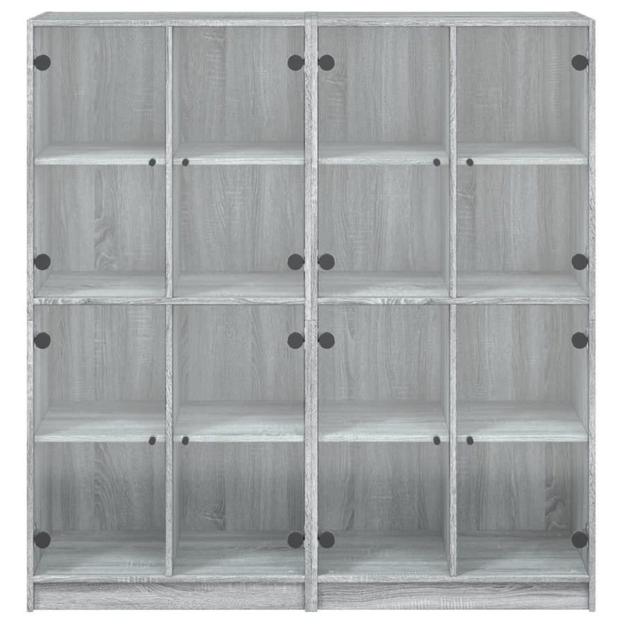 Boekenkast Met Deuren 36X37X42 Cm Hout Eiken Grijs sonoma