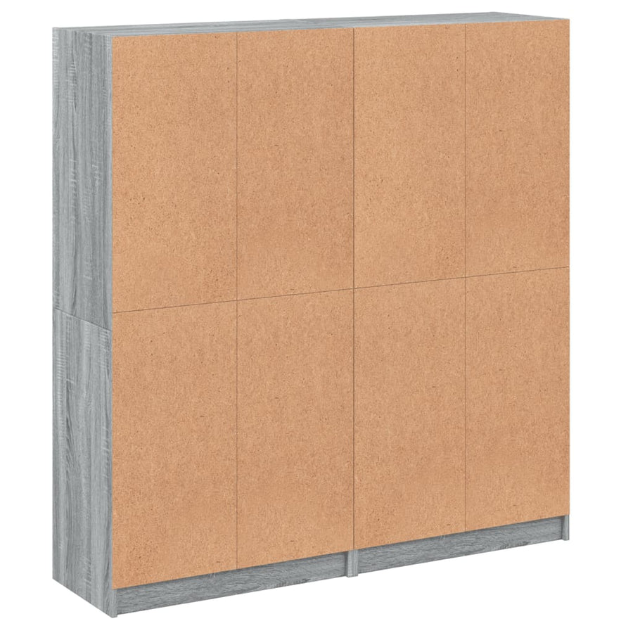 Boekenkast Met Deuren 36X37X42 Cm Hout Eiken Grijs sonoma