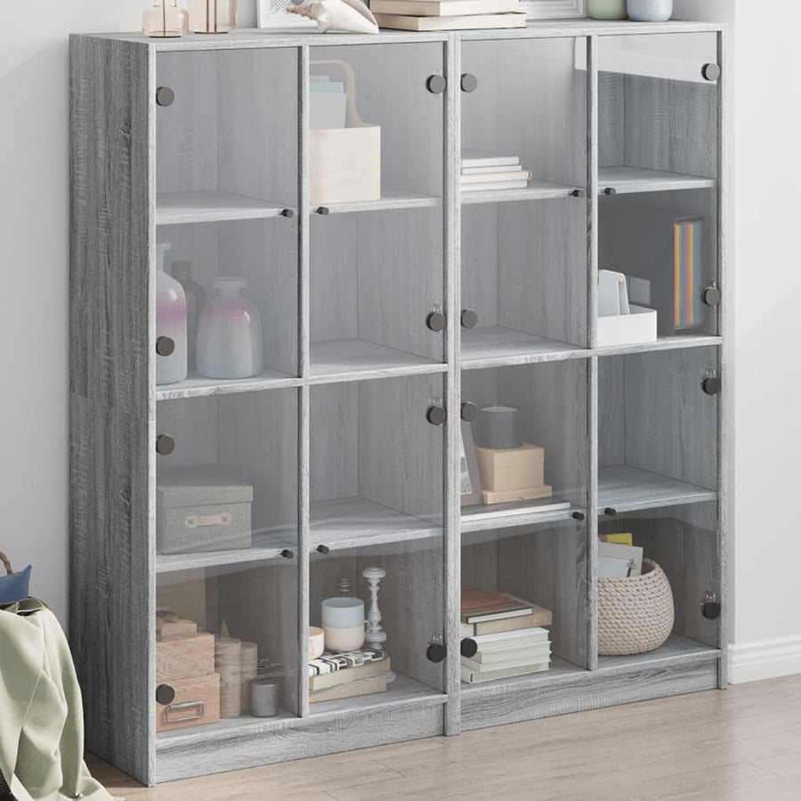 Boekenkast Met Deuren 36X37X42 Cm Hout Eiken Grijs sonoma