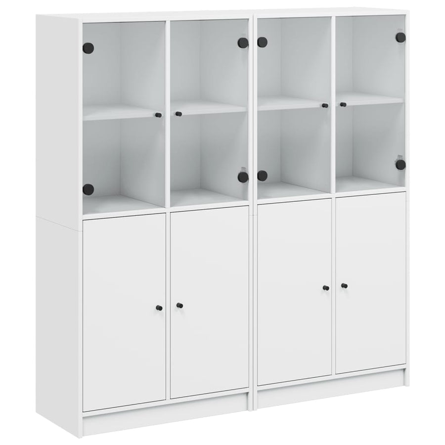 Boekenkast Met Deuren 36X37X42 Cm Bewerkt Hout Wit