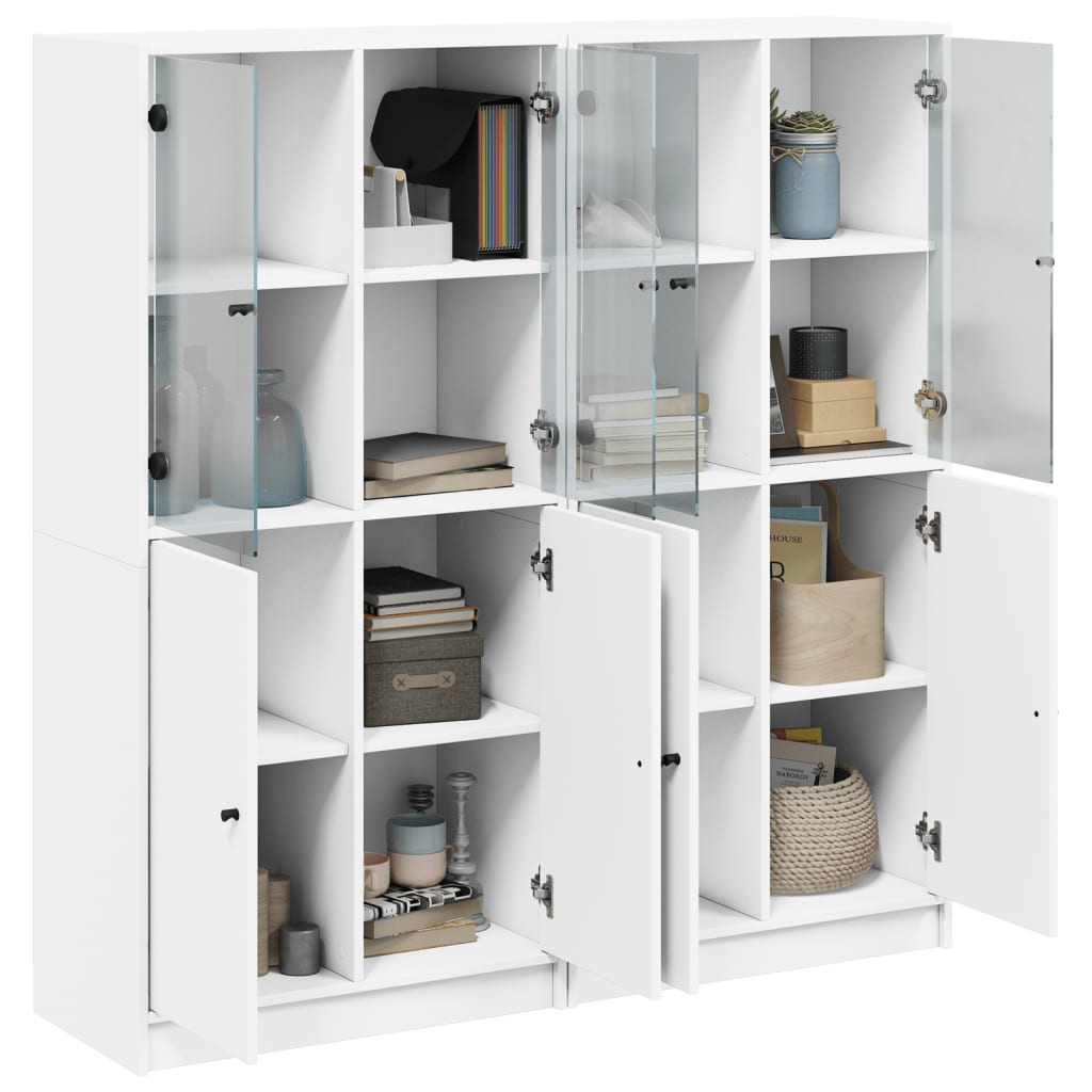 Boekenkast Met Deuren 36X37X42 Cm Bewerkt Hout Wit