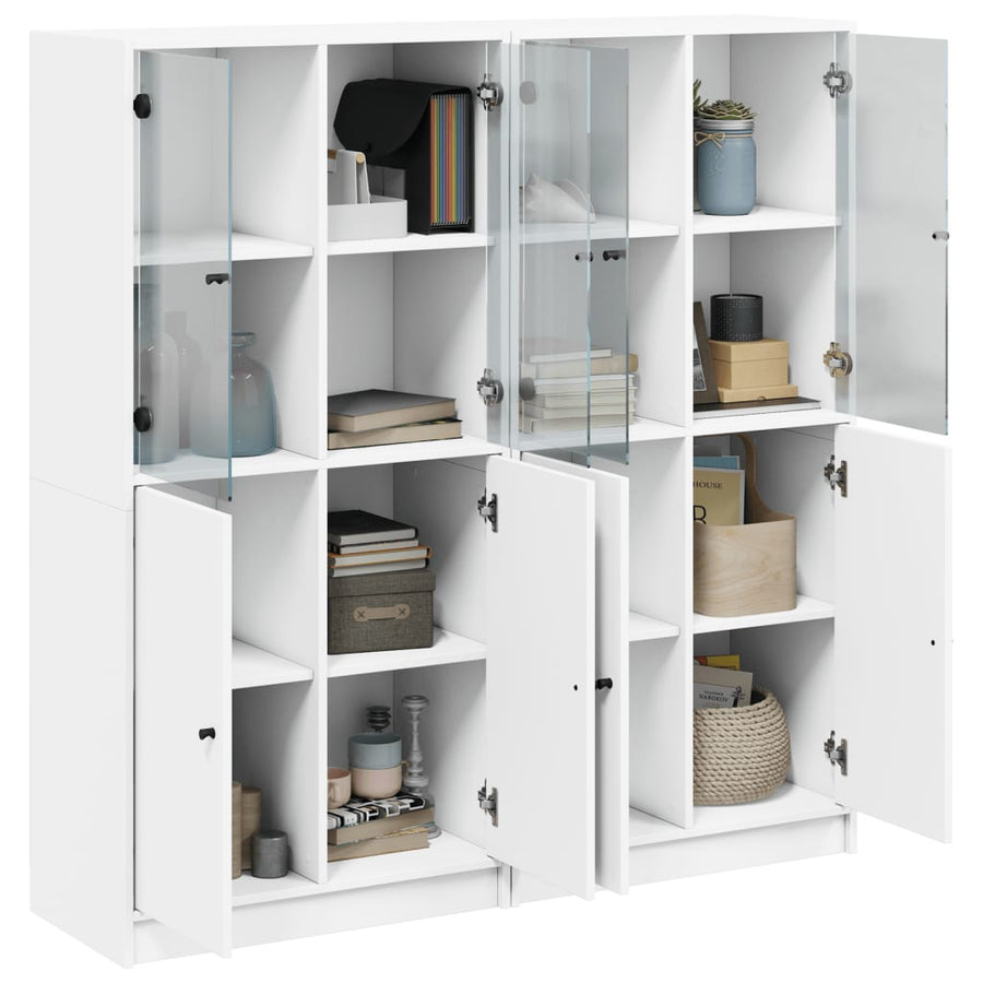 Boekenkast Met Deuren 36X37X42 Cm Bewerkt Hout Wit