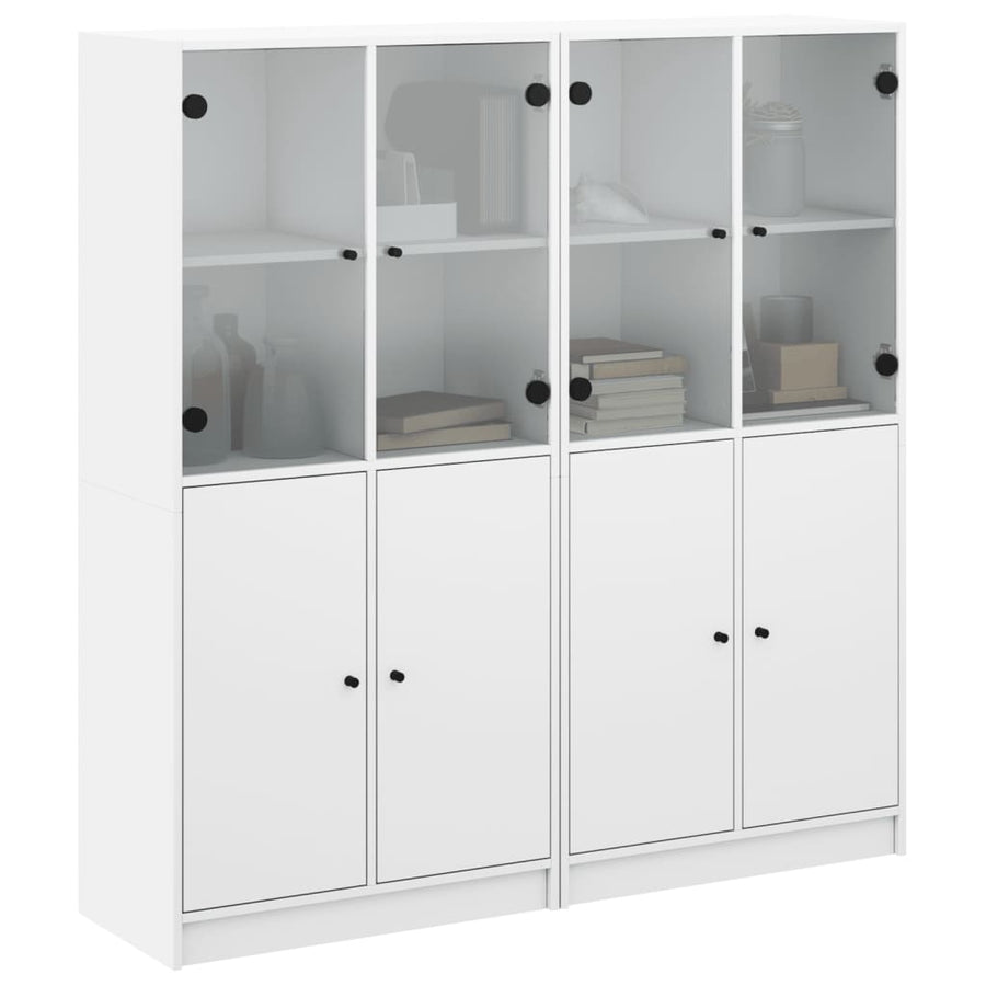 Boekenkast Met Deuren 36X37X42 Cm Bewerkt Hout Wit
