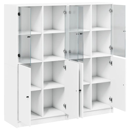 Boekenkast Met Deuren 36X37X42 Cm Bewerkt Hout Wit