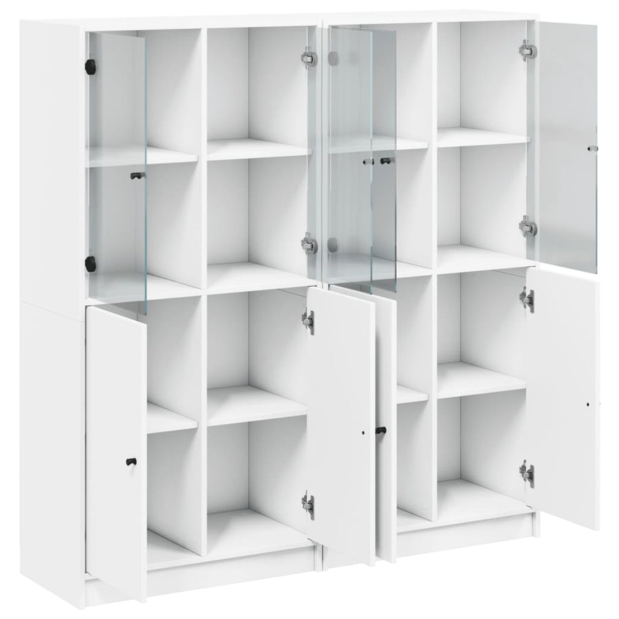 Boekenkast Met Deuren 36X37X42 Cm Bewerkt Hout Wit