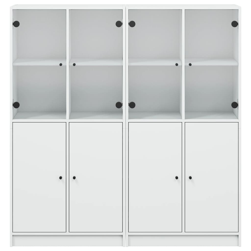 Boekenkast Met Deuren 36X37X42 Cm Bewerkt Hout Wit