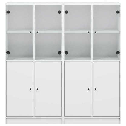 Boekenkast Met Deuren 36X37X42 Cm Bewerkt Hout Wit