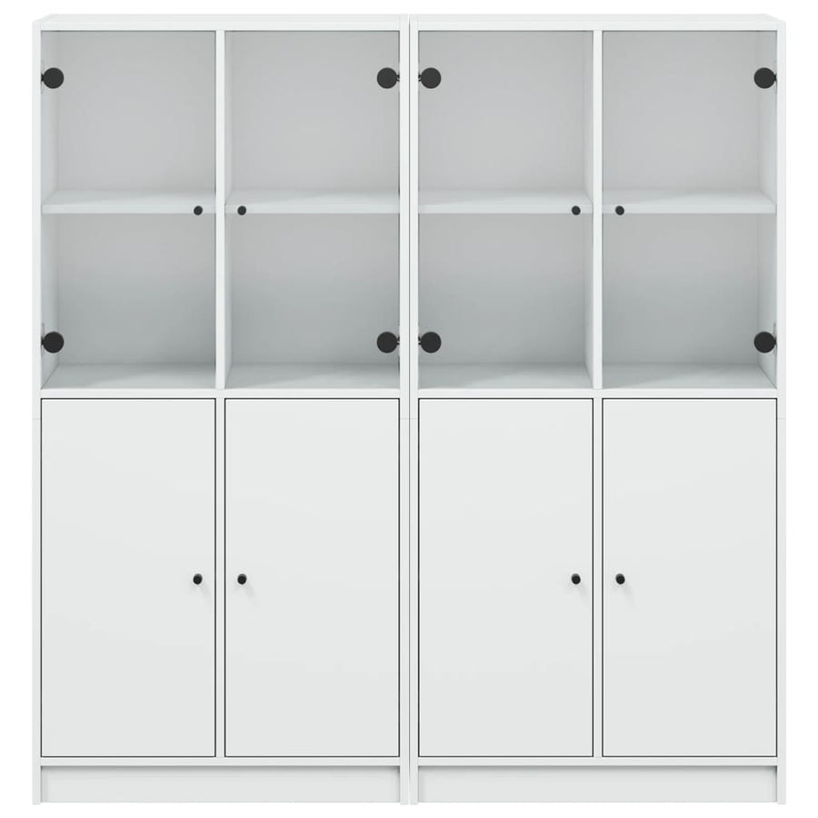Boekenkast Met Deuren 36X37X42 Cm Bewerkt Hout Wit