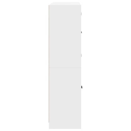 Boekenkast Met Deuren 36X37X42 Cm Bewerkt Hout Wit