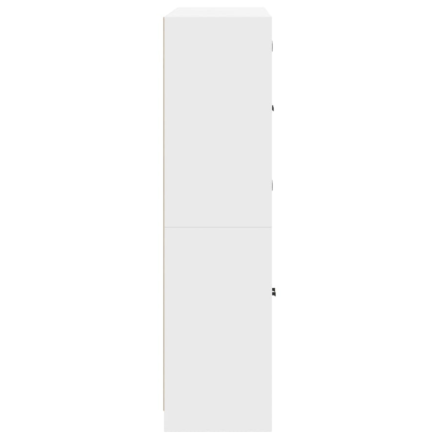 Boekenkast Met Deuren 36X37X42 Cm Bewerkt Hout Wit