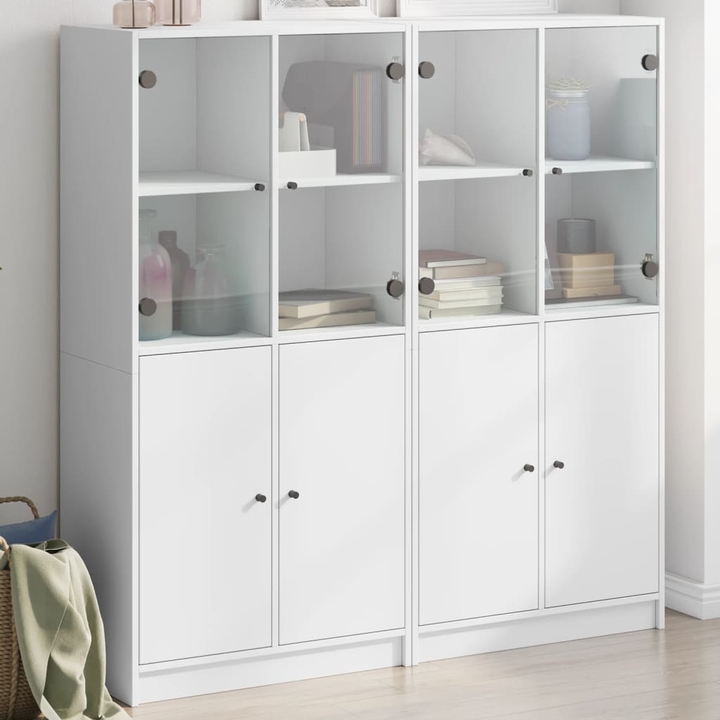 Boekenkast Met Deuren 36X37X42 Cm Bewerkt Hout Wit