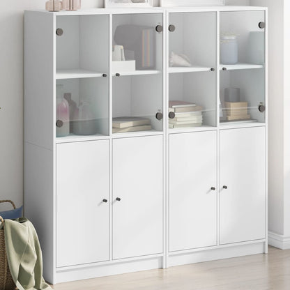 Boekenkast Met Deuren 36X37X42 Cm Bewerkt Hout Wit