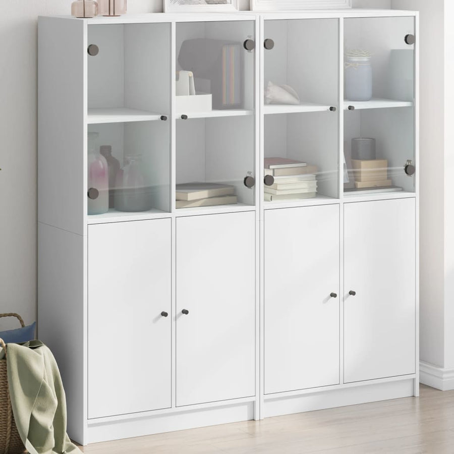 Boekenkast Met Deuren 36X37X42 Cm Bewerkt Hout Wit