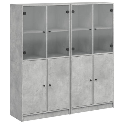 Boekenkast Met Deuren 36X37X42 Cm Bewerkt Hout Betongrijs